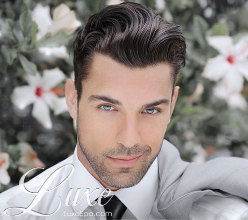 Male model with perfect hair style, Mens Services at Luxe Spa